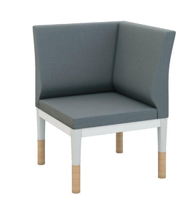 Upholstered furniture Upholstered furniture in the waiting and rest zone of customers is executed in corporate colors