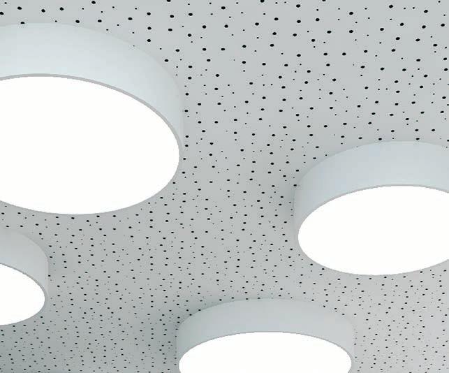 Suspended ceiling panels are installed on the metal frame without seams. Decorative acoustic system - ceiling panels.