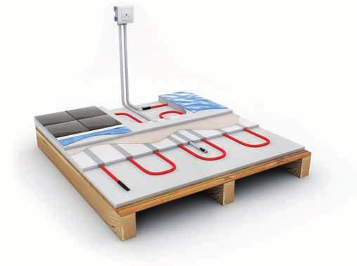 Heating in wooden structures Although they have very limited heat storage capacity, underfloor heating works well with wooden floors Suitable for base and intermediate floors Use only a heating cable