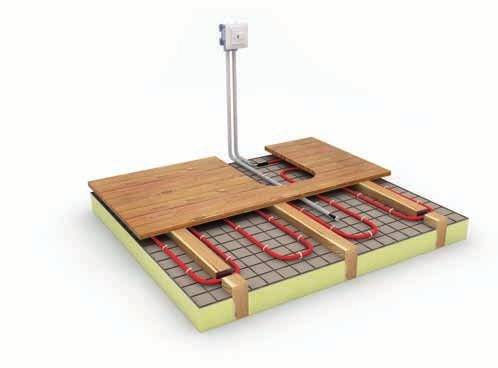 The maximum heat load with materials such as wood, parquet and laminate is 80 W/m Only Tassu S cable can be used The heating cable is attached to a steel mesh situated between the insulation and the