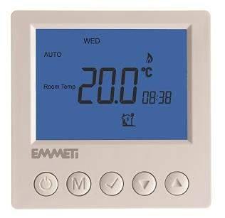 limit settings for room temperature Optional room temperature display when power is OFF (default setting: no display) Programmable 5/2-day feature with 4 time segments (WT-P&PR) Clock in 12-hour or