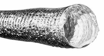 Foil Duct UL 181, Class 1 air connector label Multi-ply design of metalized polyester and aluminum/polyester laminate Steel wire support 3" dia. has ¾" pitch 4 12" dia.