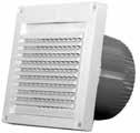 Mini Louver Fresh Air Intake/Eave Vent Locking ring connection on back Screens are ¼" x ¼" molded grid with fixed louvers Works for thru-wall as well as eave venting PN 110681 PN 110812 PN 111249