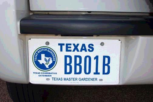 Texas Master Gardener License Plates