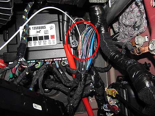end of the violet wire to the connector. Note: Stagger the crimps from the supplied wire harness to the instrument panel harness.