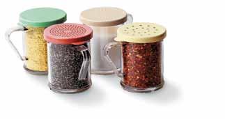 Mug 288 Colours: Slate Blue (410), Beige (133) * 10CWL Colour: Clear (135) Polycarbonate Shakers A staple in the kitchen, at the condiment station or on the dining table.