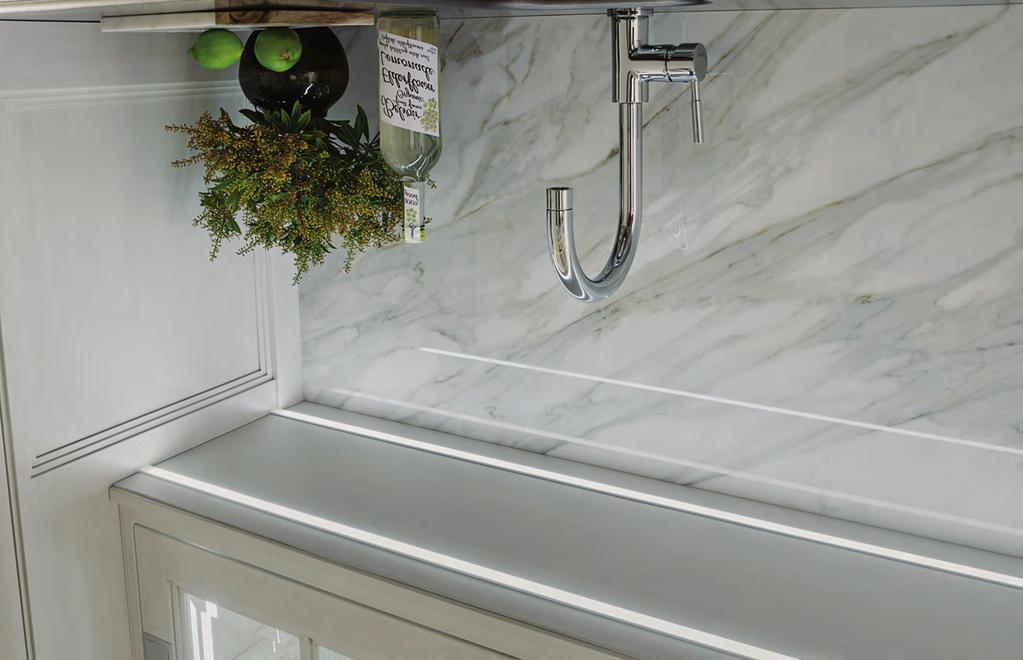 Under cabinet lighting KITCHEN / BATH / OFFICE / DINING This application is used to illuminate countertops, backsplashes and other work surfaces while reducing shadows caused by overhead lighting.