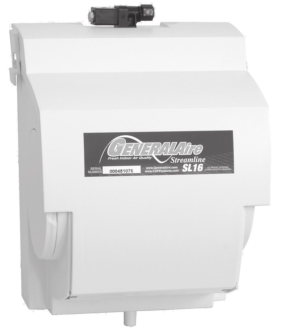 Model SL16 Installation & Owners Manual Humidifier GFI #5000 Read and Save These Instructions Installation by anyone other than a licensed contractor voids the warranty.