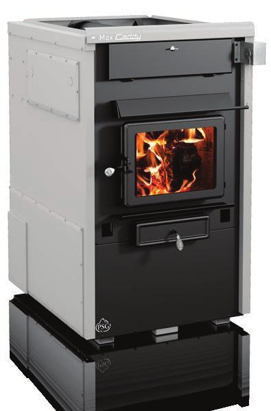 Max Caddy PF01102 wood Heating area ( * ) (1) (11) Size Log length Average particulate emissions rate 1,500-3,500 Ft 2 36 1/4 W X 60 1/8 D X 50 1/2 H 25 0.735 lb/mmbtu (0.