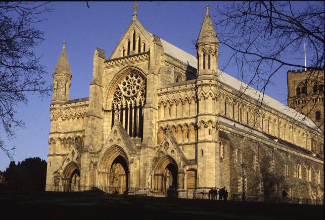 West front of St Albans Cathedral as it is