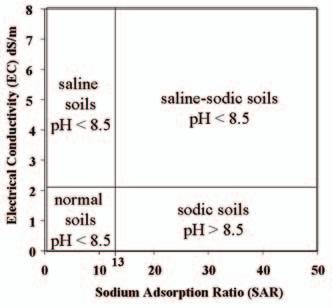 The Sodium Adsorption Ratio (SAR) is the laboratory soil test commonly used to determine the sodium level in soil.