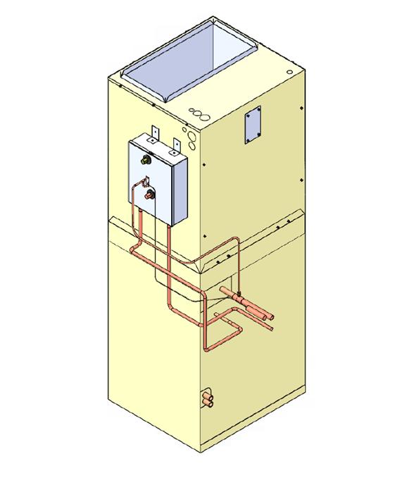 The TXV control box in Figure 8 is positioned external to the air handler, located on (1) the air handler or (2) a vertical mounting surface immediately adjacent to the air handler.
