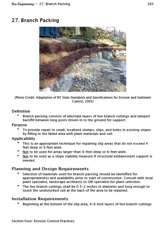 The TRC felt it important to add these measures to the Handbook to help address erosion control issues within the riparian