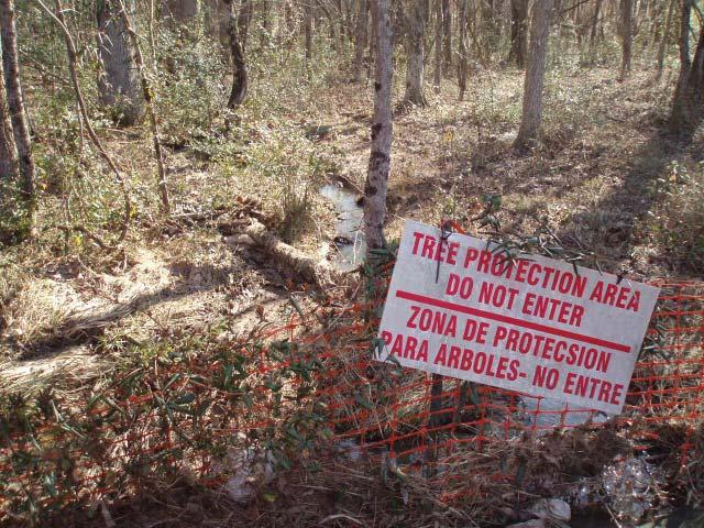 Avoid and Protect Sensitive Areas and Natural Features Example signage and fencing