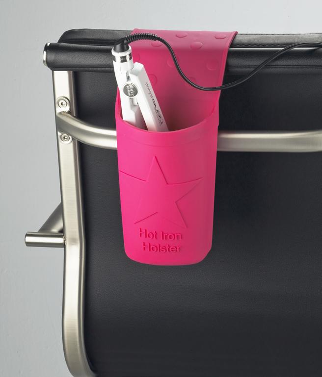 A HOLSTER FOR ALL YOUR WEAPONS OF BEAUTY The Hot Iron Holster is a heat resistant, organizer for heated hair styling tools.