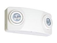 4 EMERGI-LITE PRODUCTS EL-2RHL Series High output lithium LED battery unit Housing UV stabilized thermoplastic body Two adjustable high output LED lighting heads White finish Mounting Wall or ceiling