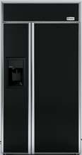 7 cu. ft. Refrigerator with white dispenser and white door panels ZIS420NR 42" Built-In 26.0 cu. ft Refrigerator with stainless steel door panels, nondispenser ZISB420DR 42" Built-In 26.1 cu. ft. Refrigerator with black dispenser and black door panels ZISW420DR 42" Built-In 26.