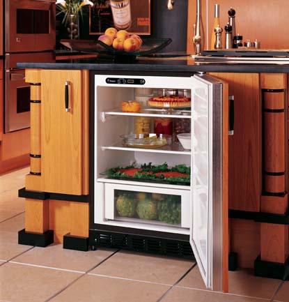 ZIFS240PSS Stainless Steel ZIFI240PII Custom Panel Especially useful during meal prep, the Fresh-Food Refrigerator keeps everything organized and at the ready.