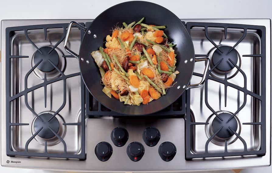 All burners are sealed beneath a stable surface of ZGU375NSDSS (natural gas) ZGU375LSDSS (liquid propane) 36" Stainless Steel Gas Cooktop Stainless Steel Gas Cooktop Features Sophisticated design.