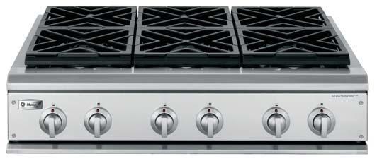 Each gas burner uses two separate flames to give you a range of precise temperature options, from an ultralow 140 F simmer to a powerful 17,000-BTU setting.