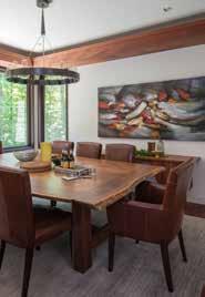 Knowing the island would be frequently used by the cook and children, she chose a durable granite countertop that echoes some of the veiny elements featured in the