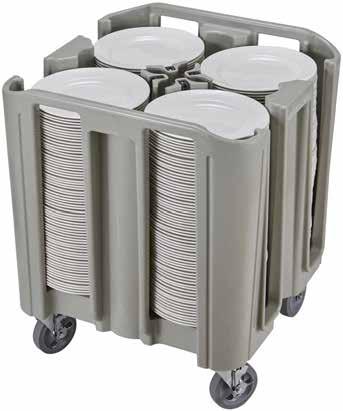 Caddy holds up to 240 each 30 cm plates, (up to 70 per column).* Overall dimensions: 68,6 x 68,6 x 80,7 cm. Single body, made of smooth, highly durable, easy to clean plastic.