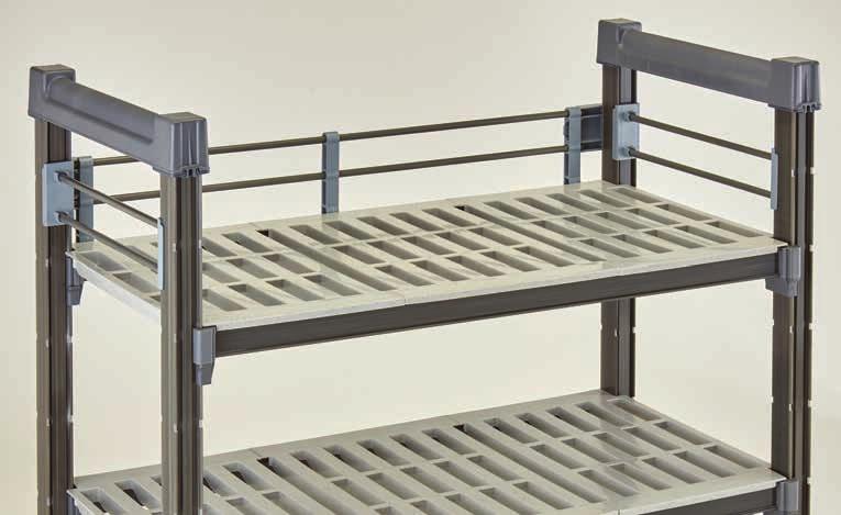 The double rail system easily installs onto shelves to provide extra protection. Fits all Camshelving Series, depths and lengths.