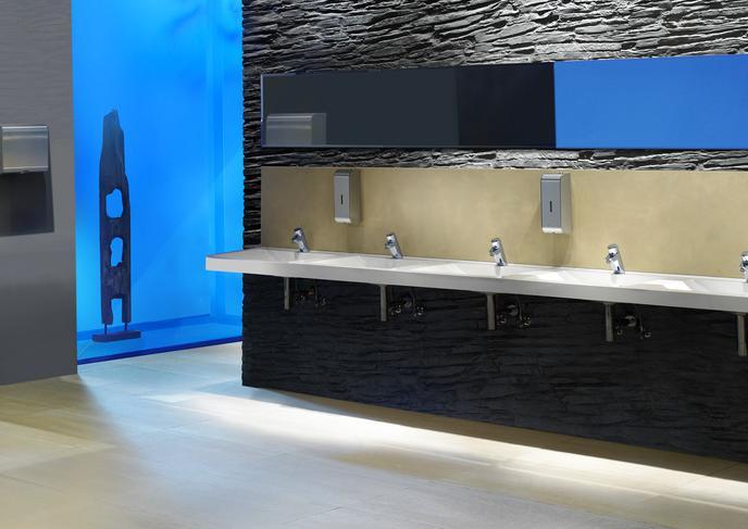 Miranit washbasins and washtroughs Washrooms in sport and leisure environments can be an important experience for users.