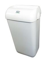 than other dispensers Dispenses 200mm X 200mm towel diameter WD 033NP TWINSAVER WALL BIN WITH LID Safe disposal system with