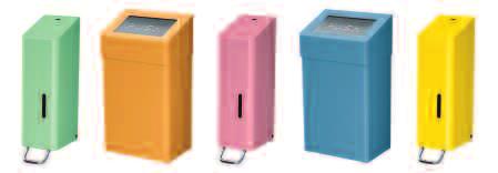 3 WASTE RECEPTACLE WITH SELF CLOSING LID Free standing or wall mounted with 50L capacity. L966CS Satin.