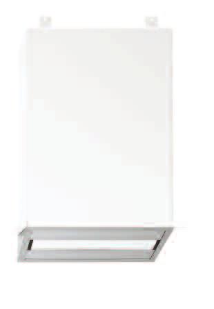 Provided with waste receptacle to go under unit. Counter opening W320 H340. LR38CS Satin. 3 RECESSED PAPER TOWEL DISPENSER Designed to be fixed behind mirror or wall.