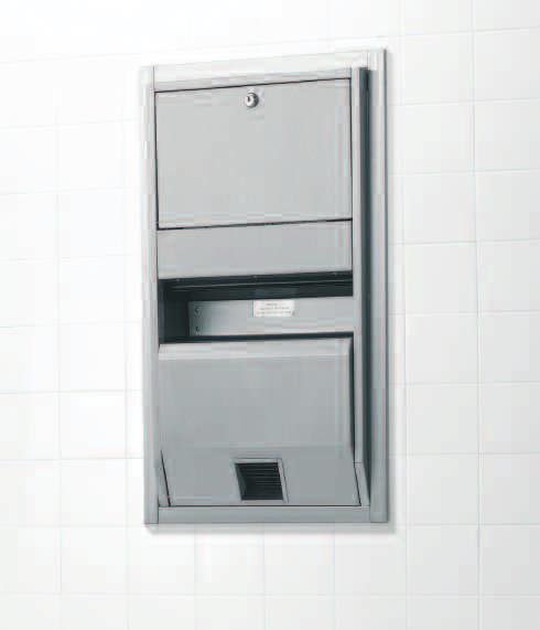 COMBINATION UNITS ELITE 31 1 RECESSED ELITE DRYER UNIT Hand dryer and paper towel unit without waste bin. The pack includes sliding trim for recessing. Wall opening for recess W360 H655 D112-137*.