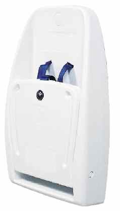 Includes liner dispenser with gas strut dampening. L285 White. 2 HORIZONTAL BABY CHANGE STATION Weight capacity 114 kgs.