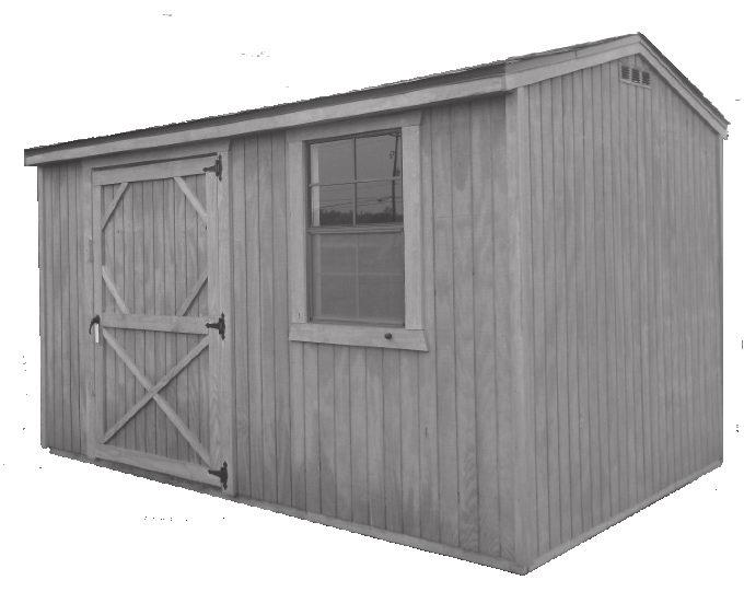 The Garden Shed is a utility style building with the doors on the side and 1