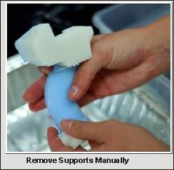 Work quickly to remove wax from part to prevent support wax from cooling and sticking to part. 0.6.