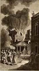 The Great Fire of Rome Rome burned in 64 AD Narrow streets, tall buildings, combustible building materials, and common walled buildings contributed to the fire s devastation.