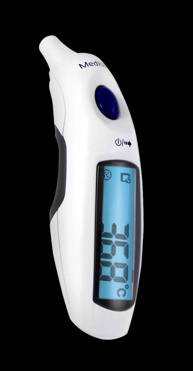 Mediblink Ear Thermometer M300 It measures the body temperature in the ear Washable tip no need for ear attachments Large LCD, with innovative backlight Result in 1 second The thermometer offers both