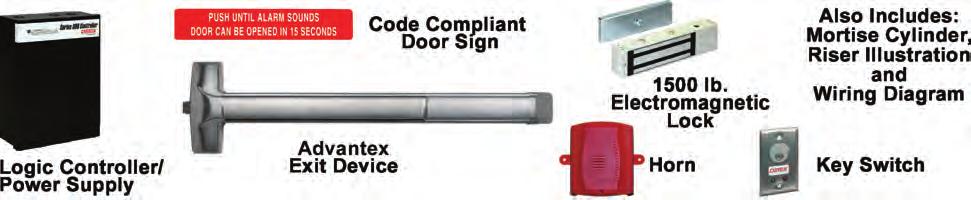 DEx10 DEx20/21 DEx30 DEx40 DEx50/51 Delayed Egress The DE EasyKits provide a secure 2-point locking system with 15-second delay and 100dB alarm when someone attempts to exit.