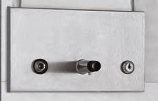 B-306 TrimLineSeries Recessed Soap Dispenser Satin-finish stainless steel. Door: 90 return, conceals flange. Door swings open for filling vessel on back.