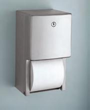 Unit 6 1 16" W, 11" H, 5 15 16" D. 3" 75mm B-3888 ClassicSeries Recessed Multi-Roll Toilet Tissue DISPENSER Satin-finish stainless steel unit and dispensing mechanism.