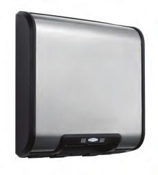 QuietDry Series Hand Dryers New q B-7188 TerraDry TM ADA SURfACE-MOUNTED HAND DRYER Bright-polished chrome die-cast aluminum cover. 17 second dry time at a mere 70 dba.