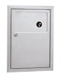 B-4353 ConturaSeries Recessed SANITARY Napkin Disposal Satin-finish stainless steel. Self-closing door pulls down for access to disposal.