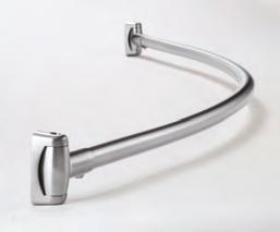 q B-6047 ExTRA HEAVY-DUTY SHOWER CURTAIN ROD Type-304 stainless steel, satin finish. 18-gauge, 1 ¼" dia. rod. Flanges are 2 ½" square.