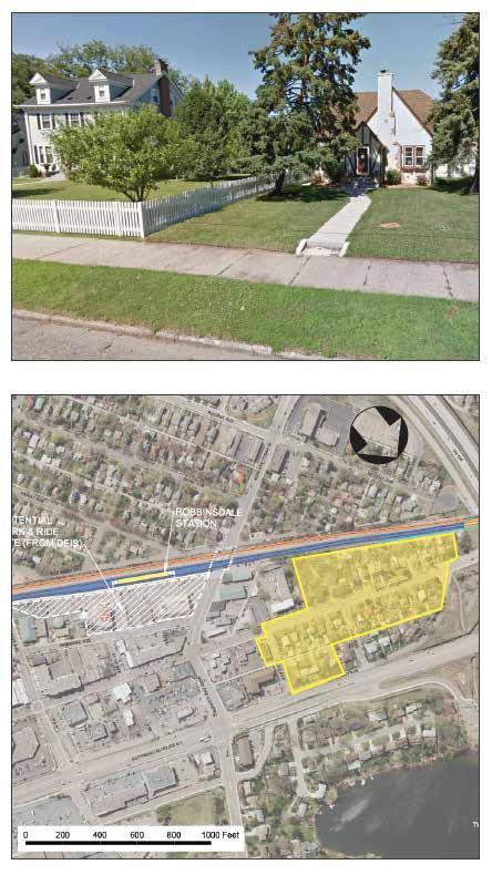 West Broadway Avenue Residential Historic District (HE-RBC-158) Eligible under NRHP Criterion C, in the area of architecture BLRT project elements will not physically impact