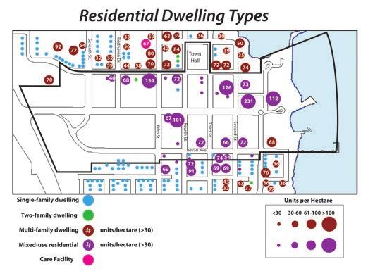 2.3 Existing Development Context Dwellings and Population There are approximately 360 residential dwellings in the downtown area.