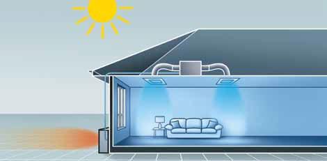 In winter, heat is absorbed from the outside air and used to heat your home.