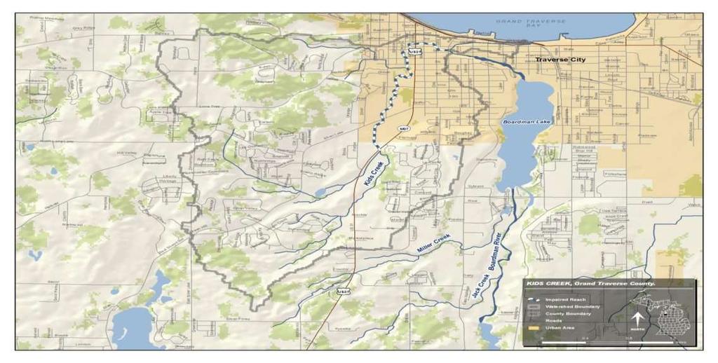 Kids Creek Subwatershed On State Impaired Waters List (303(d) List) for: Aquatic Life and Wildlife Impaired Reach Issues: 2-mile