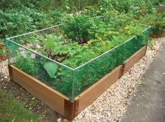Expandable Trellis & Protection System adapts to all our raised gardens or directly into the ground.