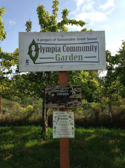 Signage 85% (11 out of 13) of community gardens have a sign that provides the name of the garden or suggests it is a