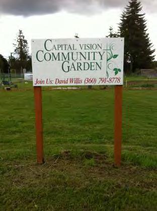Capital Vision Community Garden Address: 1775 Yew Avenue NE, Olympia, WA 98506 Organization: Capital Vision Christian Church Age of Garden: 4 years Number of Plots: 30 (room to expand up to 68 as
